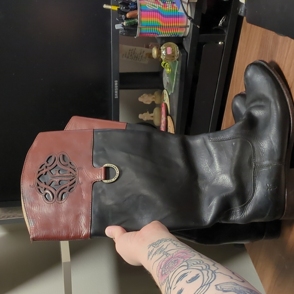 Frye leather d ring tall boots